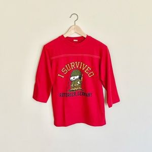 Vintage 70s Snoopy I Survived Reforger, Germany Charles Schulz T Shirt Adult S